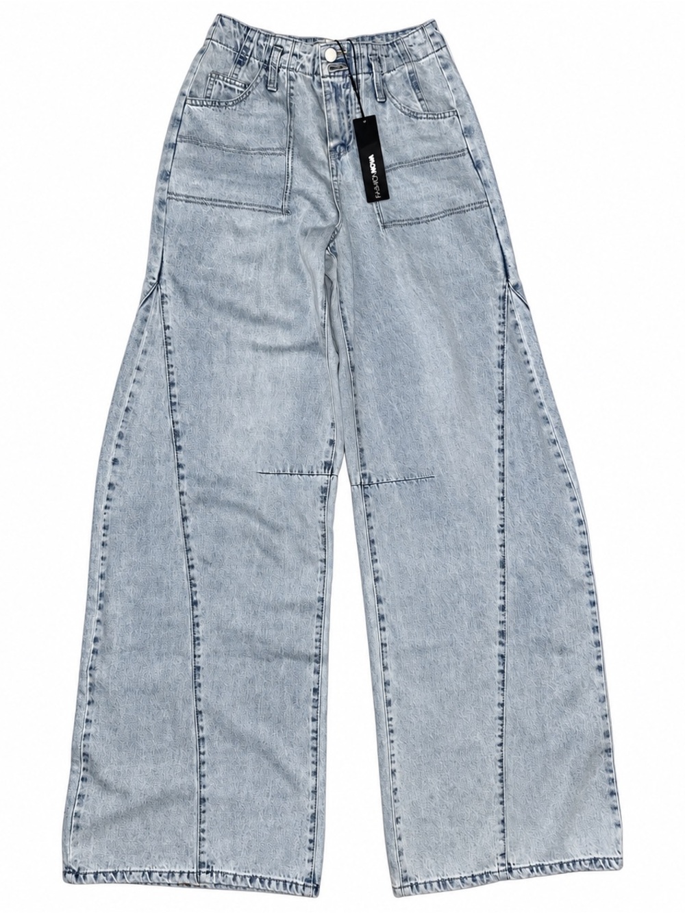 Fashion Nova Light Blue Wide Leg Denim Jeans Size 3